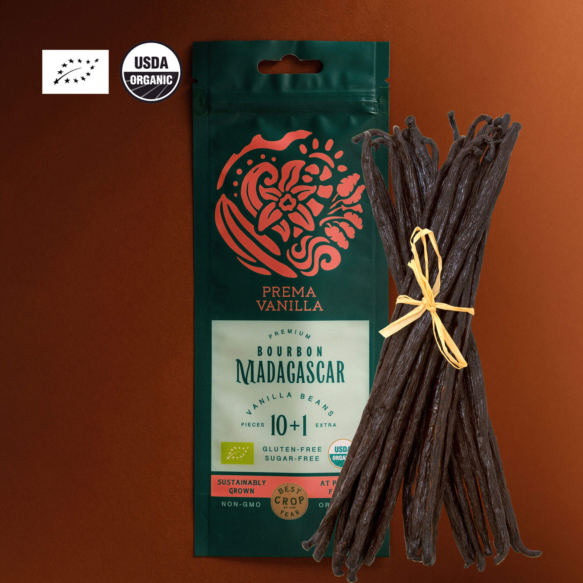 Organic Madagascar Gourmet Vanilla Beans (14-18 cm)
